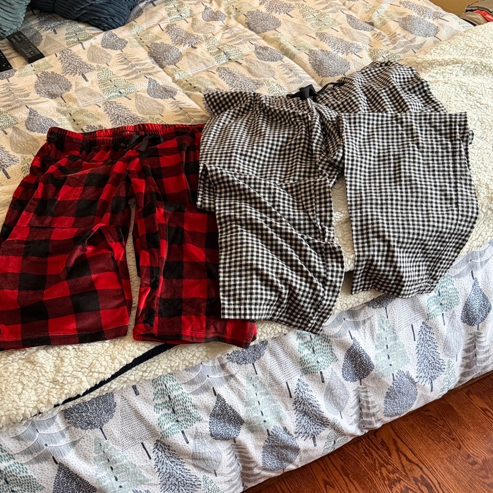 Plaid and Gingham Pajama Pants Set